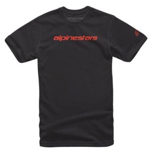 Alpinestar Linear Wordmark Tee Black Warm Red